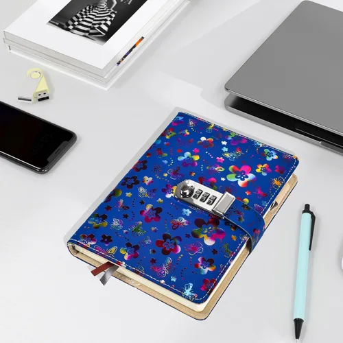 Miniatura 4 de ARRLSDB Diary with Lock for Women, A5 PU Leather Journal with Lock 240 Pages Password Journal Locking Personal Diary (Multicolor)