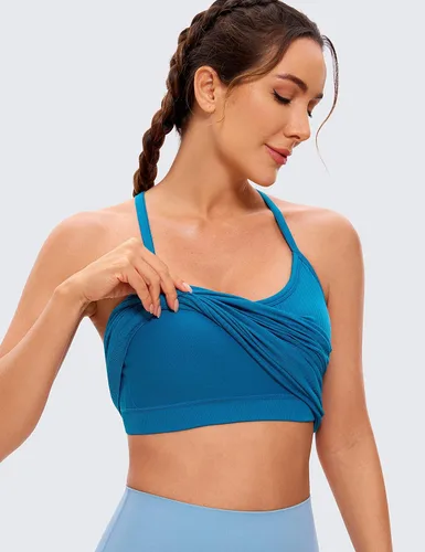 Miniatura 4 de CRZ YOGA - Camisetas deportivas para mujer, sin mangas, sin costuras, con espalda cruzada y brasier incorporado, camiseta para entrenamiento