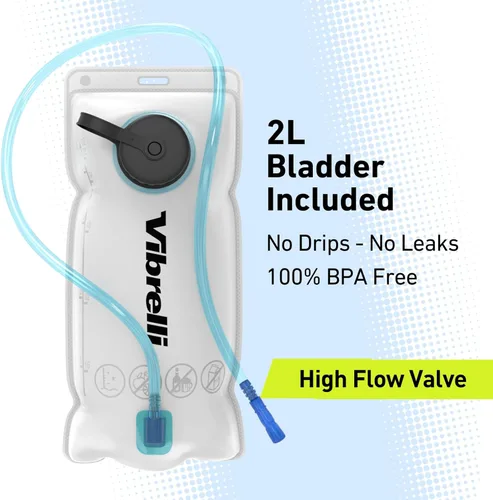 Miniatura 3 de Vibrelli Hydration Backpack & 2L Hydration Bladder - High Flow Bite Valve - Hydration Pack for Cycling, Running, Hiking