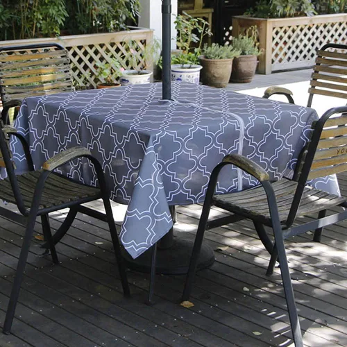 Miniatura 11 de Melaluxe - Mantel impermeable resistente a las manchas para exteriores con agujero para sombrillas y cremallera