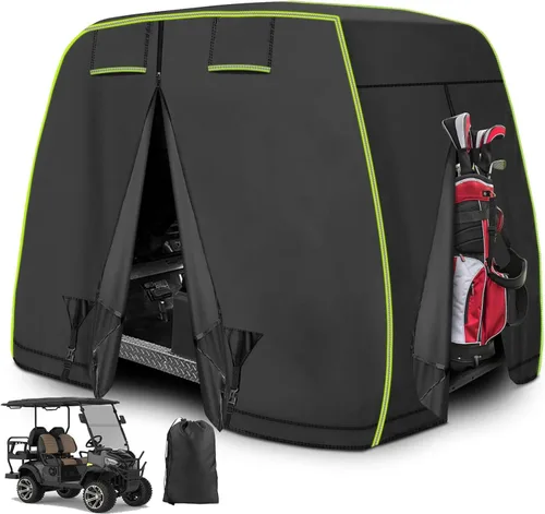 Funda para carrito de golf de 2/4 pasajeros para EZGO, Club Car, Yamaha con tiras reflectantes, protección para todo tipo de clima, impermeable, a