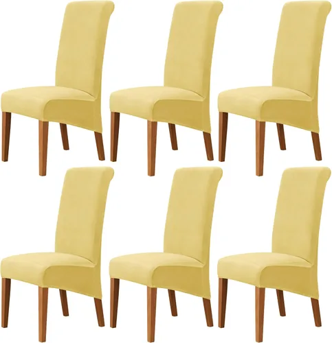 Miniatura 12 de Stretch Velvet Dining Chair Slipcovers Solid Color Armless Chair Cover with Elastic Bottom for Dining Room Kitchen Banquet (Blue, Set of 2)
