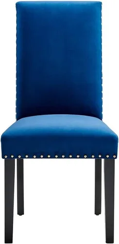 Miniatura 6 de Modway Parcel Performance - Juego de 2 sillas auxiliares de terciopelo para comedor, color azul marino