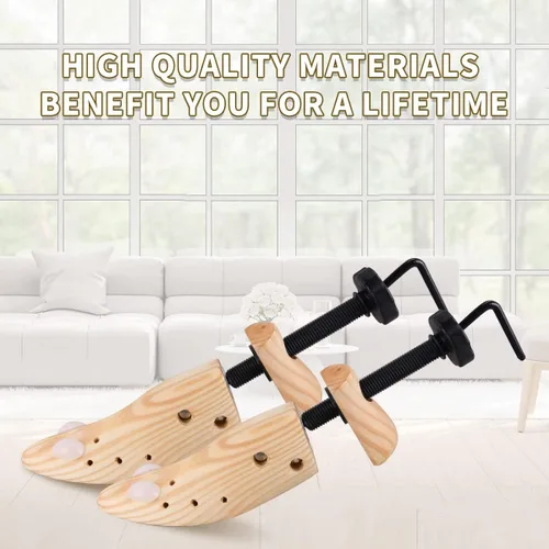 Miniatura 3 de XYH Camilla de zapatos para mujeres y hombres, un par de estiradores de zapatos de madera para mujeres y hombres ajustable en longitud y ancho