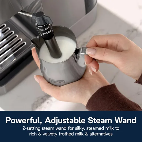 Miniatura 13 de De’Longhi Máquina de café espresso clásica con espumador de leche, bomba de 15 bares y control de temperatura - Kit de cafetera barista