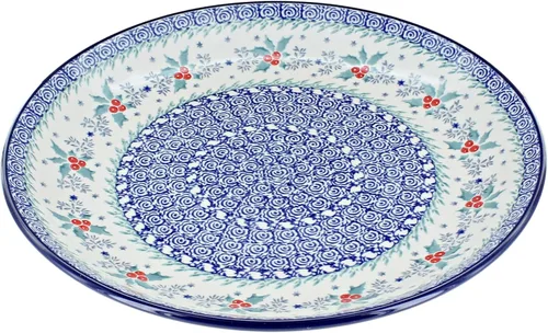 Miniatura 29 de Cerámica pulida de rosa azul – Plato de cena Athena marrón – 10.5 pulgadas de diámetro – Ideal para comidas diarias, comidas informales o como