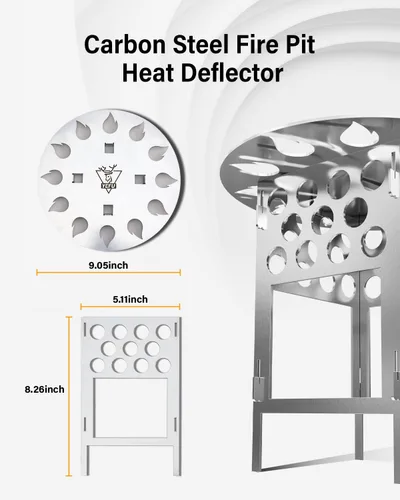 Miniatura 5 de YEFU Deflector de calor para fogata para estufa Solo Mesa, difusor de calor portátil para fogata de mesa de 5 pulgadas, captura y redirige el calor