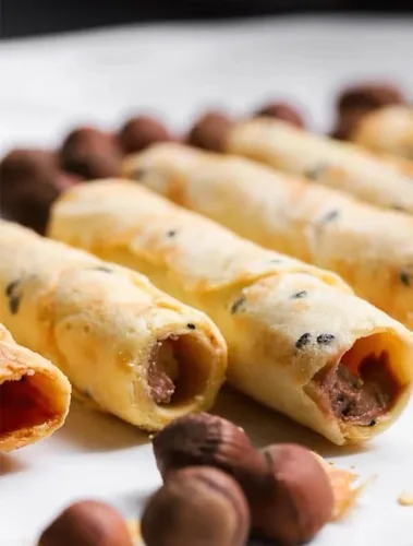 Miniatura 2 de Rollos de huevo de chocolate con avellana, bocadillos de relleno de galletas, barras de galletas de sándwich de chocolate, 4.23 oz/120 g envío desde