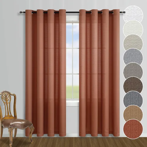 Miniatura 23 de KOUFALL - Cortinas transparentes con aspecto de lino