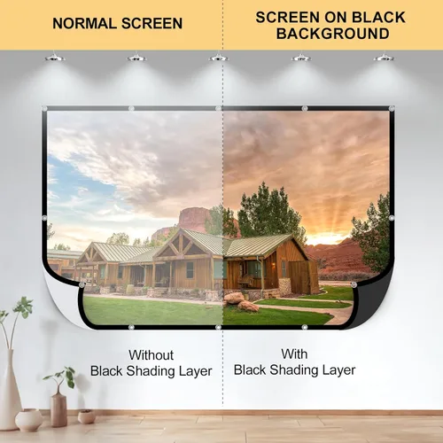 Miniatura 3 de Pantalla de proyector plegable de 120 pulgadas, 4k 16:9 antiarrugas, portátil, lavable, con respaldo negro, absorbe las pantallas de películas