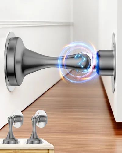 Miniatura 12 de Tope magnético para puerta, de acero inoxidable, con bloqueo magnético, cinta adhesiva de doble cara 3M, sin perforaciones, tornillos para un