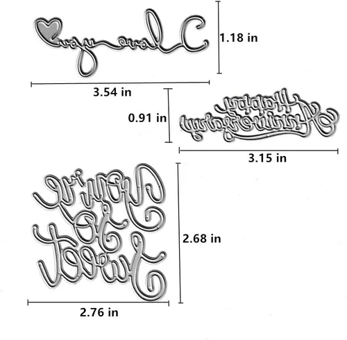Miniatura 2 de Metal Love You Happy Anniversary Blessing Words Die Cuts, You are So Sweet Greetings - Plantillas para manualidades, plantillas de molde