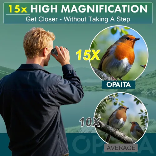 Miniatura 2 de HD - Binoculares de alta potencia de 15 x 52 pulgadas para adultos, binoculares profesionales de observación de aves con prisma BAK4 y lente FMC