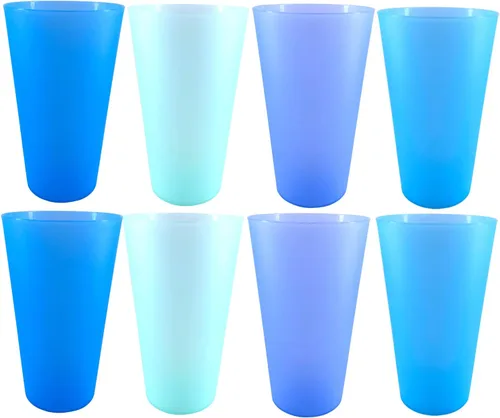 Vasos de plástico reutilizables de 32 onzas, vasos de plástico irrompibles, sin BPA, aptos para lavavajillas, juego de 8 tazas grandes para agua,