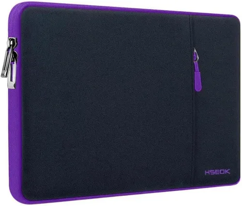 Miniatura 18 de Hseok - Funda para portátil de 15.6 pulgadas, funda con manga a prueba de golpes y repelente al agua con bolsillo para accesorios, compatible