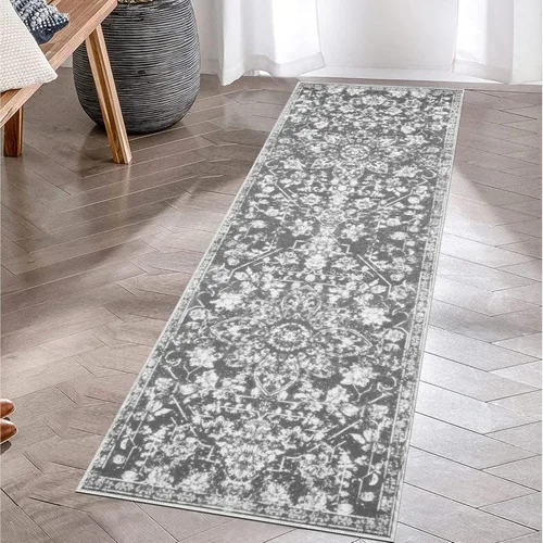 Miniatura 21 de Pauwer Alfombra vintage de flores 2 x 3 pulgadas, estilo envejecido, antideslizante, de pelo bajo, tapete para entrada, interior, pequeña, retro