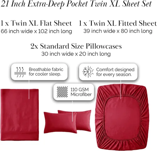 Miniatura 335 de Southshore Fine Living, Inc. Juego de 7 piezas de sábanas King divididas para cama ajustable, juego de sábanas King divididas con bolsillo de 21