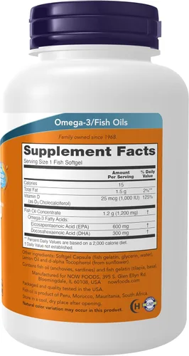 Miniatura 2 de Suplementos NOW Ultra Omega 3-D™, aceite de pescado omega-3 + vitamina D-3, apoyo cardiovascular*, 90 cápsulas blandas