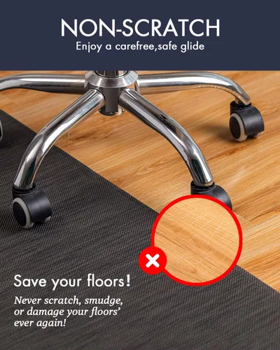 Miniatura 2 de Tapete para silla de oficina para suelo de madera dura debajo del escritorio, tapete para silla rodante de computadora para suelo de Espresso
