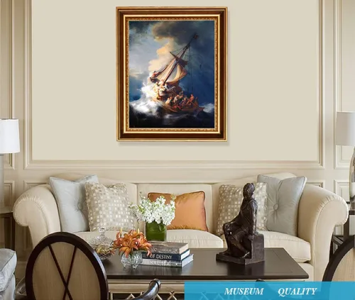 Miniatura 2 de ELITEART-Cristo en una tormenta en el mar de Galilea por el pintor holandés de la Edad de Oro Rembrandt van Rijn Reproducción de pintura al óleo