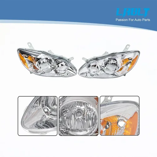 Miniatura 3 de LABLT Repuesto para faros delanteros Corolla 2003 2004 2005 2006 2007 2008 Par de faros delanteros izquierdo + derecho
