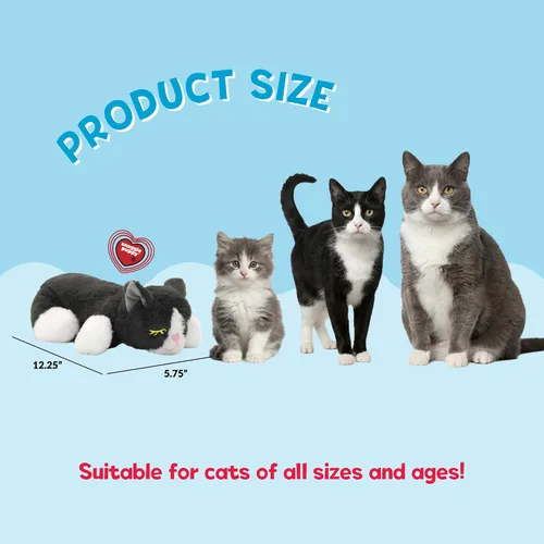 Miniatura 8 de Snuggle Kitty - Juguete para gatos con pulso y calor de sensación real, ayuda calmante para dormir para la ansiedad de los gatos, nuevos artículos
