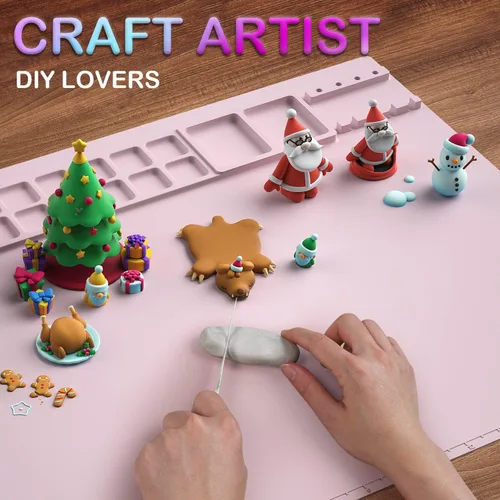 Miniatura 2 de Creator - Tapete de pintura de silicona de 20 x 16 pulgadas con taza, hoja antiadherente para fundición de joyas de resina, arte, bricolaje, dibujo