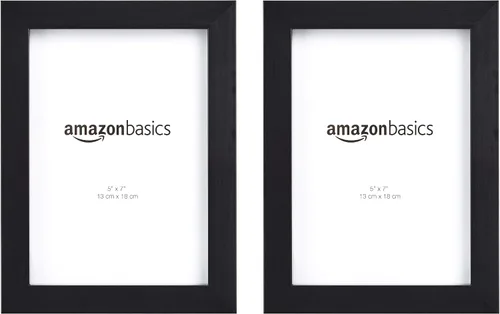 Miniatura 2 de Amazon Basics Marco rectangular para fotos, 5 x 7 pulgadas, paquete de 2, color negro