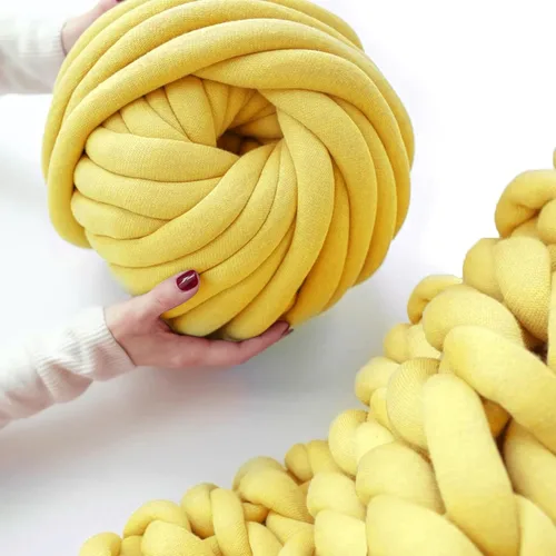 Miniatura 14 de Hilo para tejer con los brazos para hilo grueso, ganchillo tubular gigante para hacer mantas DIY, tejido a mano con nudos trenzados, manta lavable