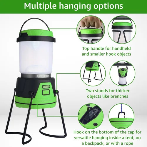 Miniatura 6 de Linterna LED recargable para campamento, cortes de energía, huracanes, emergencias, senderismo, exteriores, luz de supervivencia eléctrica brillante