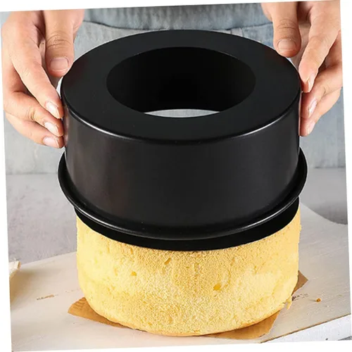 Miniatura 5 de Kichvoe Molde redondo de acero inoxidable, negro, 12 pulgadas