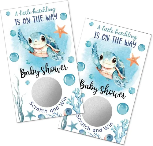 Miniatura 8 de TOUNER Juego de 50 piezas de A Little Pearl is On The Way Silver Scratch Off, revelar diseño de perlas, boletos de rifa temática de baby shower