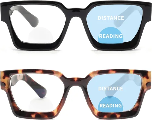 Miniatura 9 de JM Paquete de 3 lentes de lectura cuadrados estilo Oprah para mujeres y hombres, lectores rectangulares de gran tamaño, con bisagra de resorte