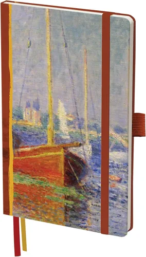 Miniatura 8 de RainCaper Cuaderno de cuero vegano, 160 páginas de cuadrícula de puntos, 5.7 x 8 pulgadas, diario - Torre Eiffel Delaunay