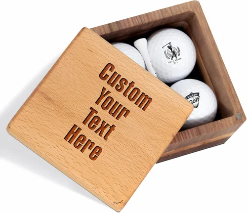 Regalo de golf personalizado para hombres y mujeres, juego de golf personalizado con bonitas bolas y caja de madera de lujo, ideas de regalo únicas