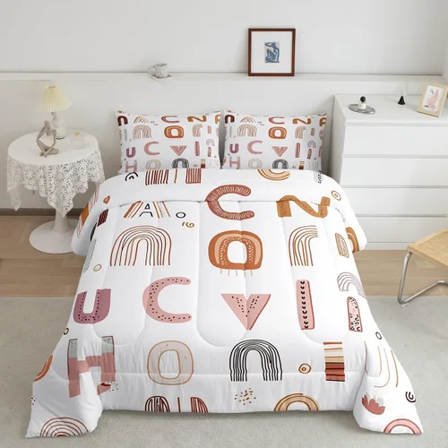 Miniatura 43 de Juego de Edredón de Princesa de Ballet para Niñas Tamaño Individual, Juego de Ropa de Cama de Castillo Arcoíris Kawaii Flores Lindas Mariquita Multi