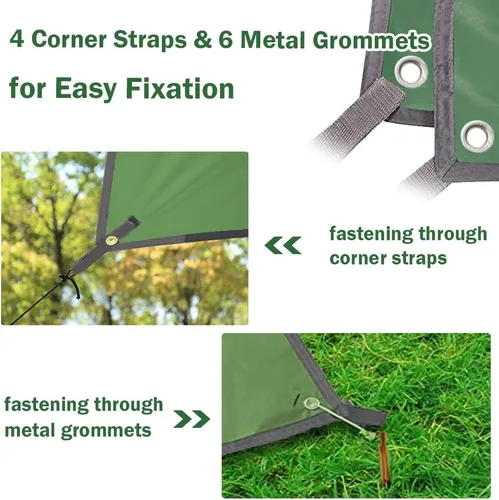 Miniatura 5 de AYAMAYA Tent Footprint, PU 3000 Waterproof Tent Ground Cloth Large Size for 2-8 Person Family Camping Tents Ground Sheet Mat with 6 Tent Stakes for