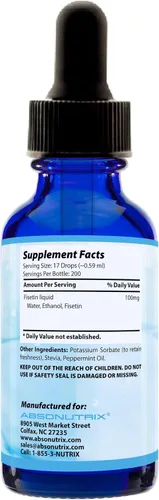 Miniatura 2 de Fisetin 100 mg, líquido de 4 onzas, 200 porciones, fabricado en Estados Unidos, absorción rápida, ingredientes potentes de calidad, probados por