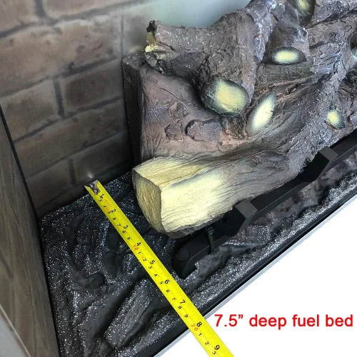 Miniatura 6 de PuraFlame Western - Chimenea eléctrica de 30 pulgadas con kit de molduras, sonido de chispas de fuego, tronco de resina, control remoto, calentador