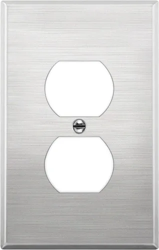 Miniatura 17 de LIDER Placa de pared de metal para receptáculo doble dúplex, resistente a los impactos/corrosión, cubierta de salida de metal, acero inoxidable 430