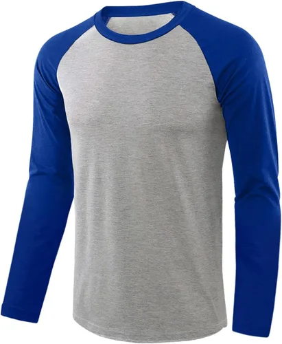 Miniatura 15 de Camisetas de béisbol deportivas básicas de algodón suave de manga larga raglán 3/4 para hombre