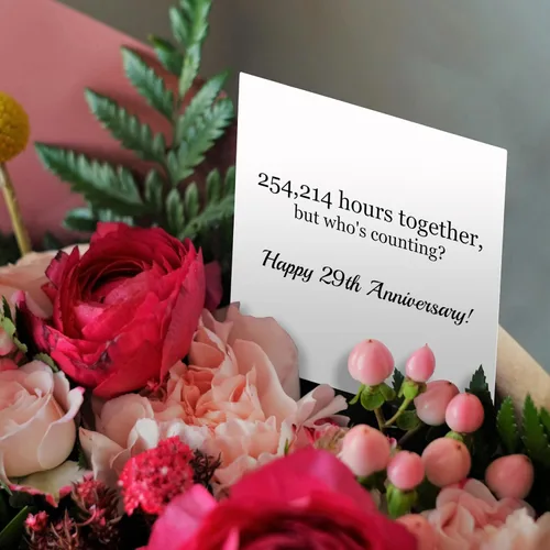 Miniatura 3 de 3dRose Happy 29th Anniversary - 254214 hours together 6 Greeting Cards with envelopes