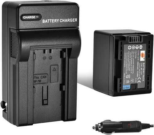 DSTE BP-727 Batería totalmente decodificada + DC131 Adaptador de cargador de viaje y coche compatible con Canon CG-700 Vixia HF R80 R82 R800 HF R30