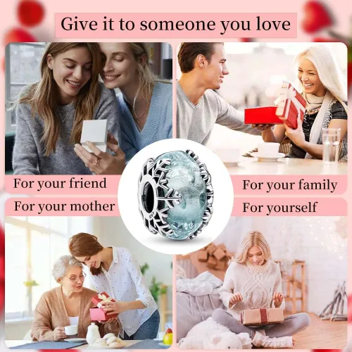 Miniatura 4 de Dijes de plata de ley 925 con circonita cúbica para mujer, pulseras y collares, madre de Navidad para mujer