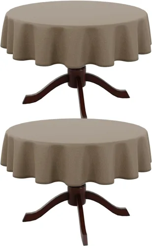 Miniatura 13 de AUSSPVOCT 2 manteles de lino texturizado para mesa rectangular, 52 x 70 pulgadas, mantel rectangular impermeable, lavable, tela para mesa