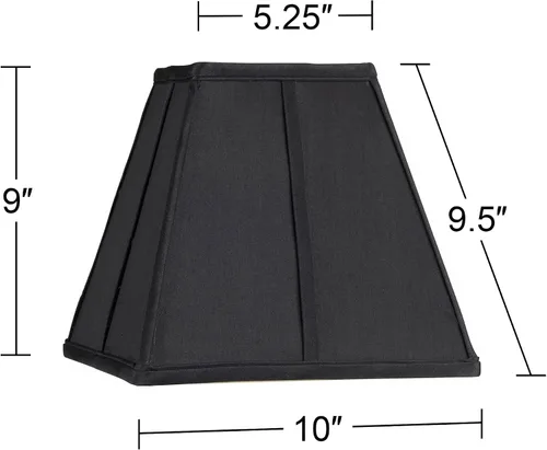 Miniatura 4 de Pantalla cuadrada mediana negra para lámpara (premontada) 5.25 pulgadas superior x 10 pulgadas inferior x 9.5 pulgadas de alto (araña) de repuesto