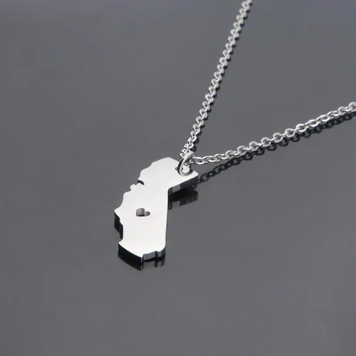 Miniatura 4 de Collar con colgante de mapa del país con forma de corazón