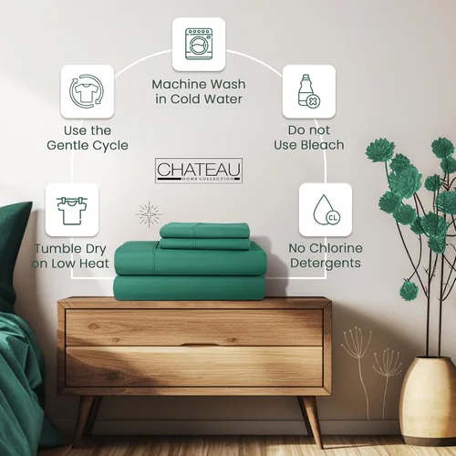 Miniatura 5 de CHATEAU HOME COLLECTION Tencel - Juego de sábanas de algodón suave, transpirable de 300 hilos con certificación Oeko-TEX, tamaño King, sábanas
