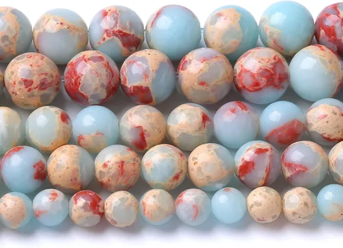8 MM 45 PIEZAS Cuentas sueltas de jade con impresión de sedimento azul marino para hacer joyería, pulseras, collares, manualidades de DIY Sedimento