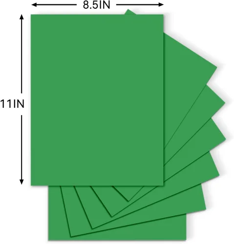 Miniatura 3 de 25 hojas de papel de cartulina verde, 8.5 x 11 cartulina para Cricut, papel de construcción verde oscuro grueso de 90 lb / 250 gsm para hacer